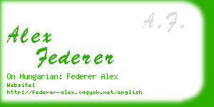 alex federer business card